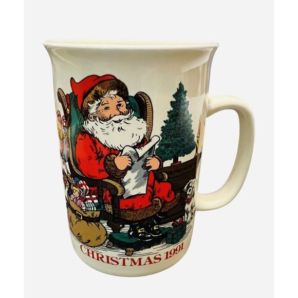 Kris Kringle Coffee‎ Mug Old Santa Claus Christmas  1991 Vintage - Picture 1 of 5